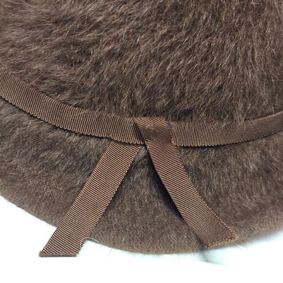Kangol Furgora Cloche Hat Brown Angora Wool Blend England - Picture 2 of 9